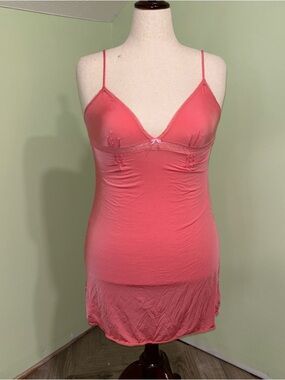 VTG Victorias Secret Angels Pink Mini Slip Dress Satin Fairy Bow Y2K Women’s M